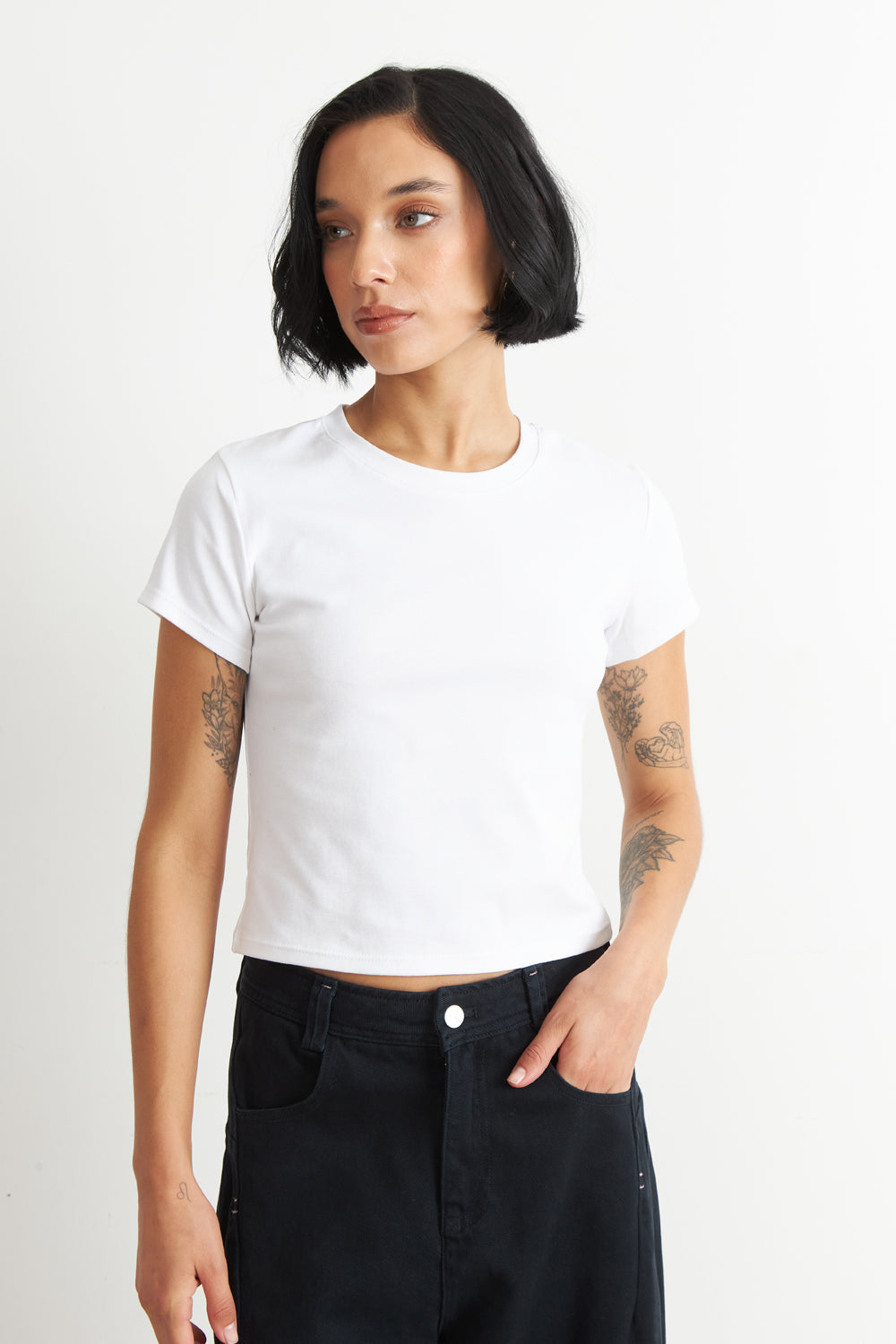 Polera Manga Corta Básica Blanco