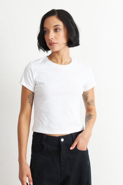 Polera Manga Corta Básica Blanco