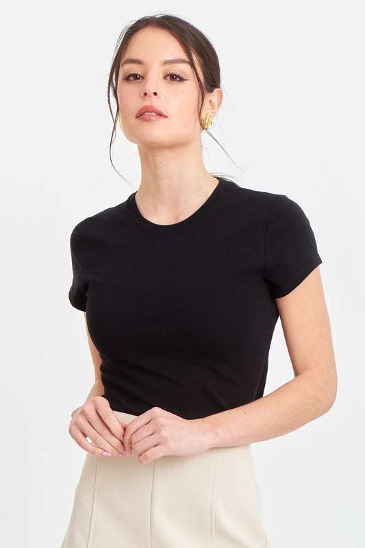 Polera Manga Corta Básica Negro