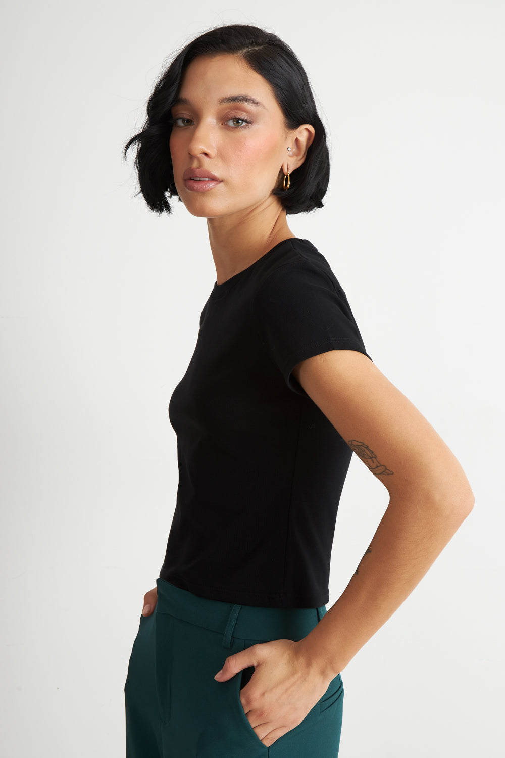 Polera Manga Corta Básica Negro