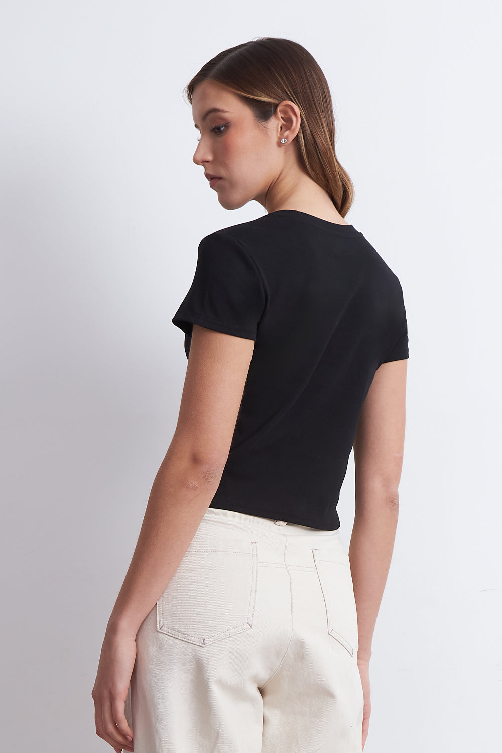 Polera Manga Corta Básica Negro