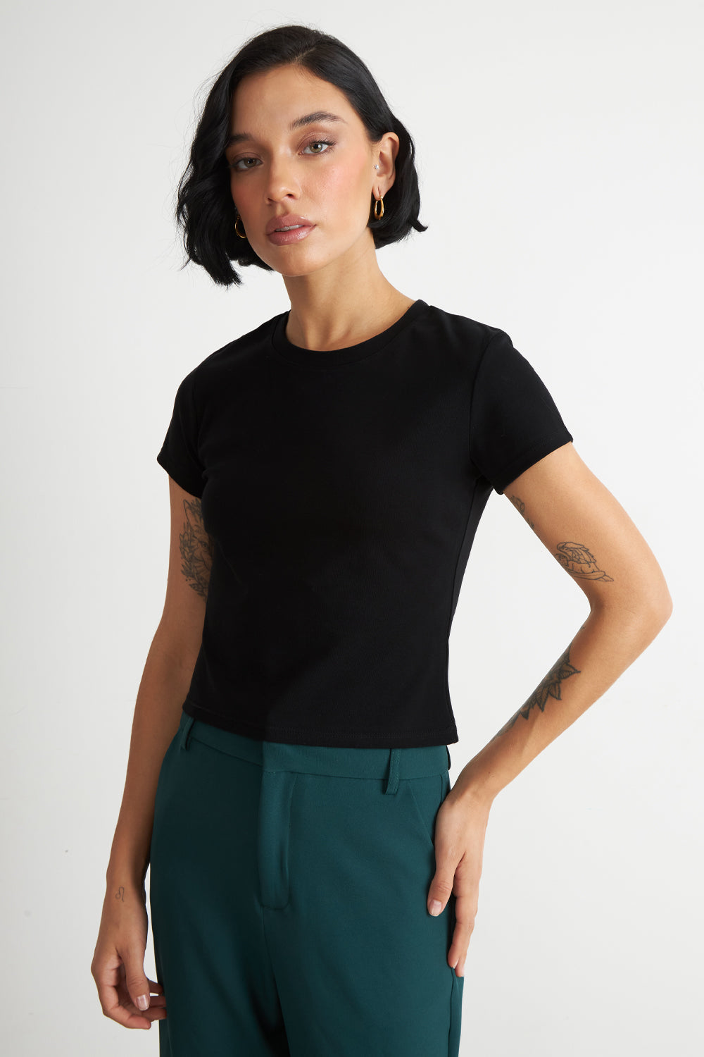 Polera Manga Corta Básica Negro