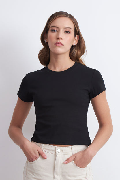 Polera Manga Corta Básica Negro