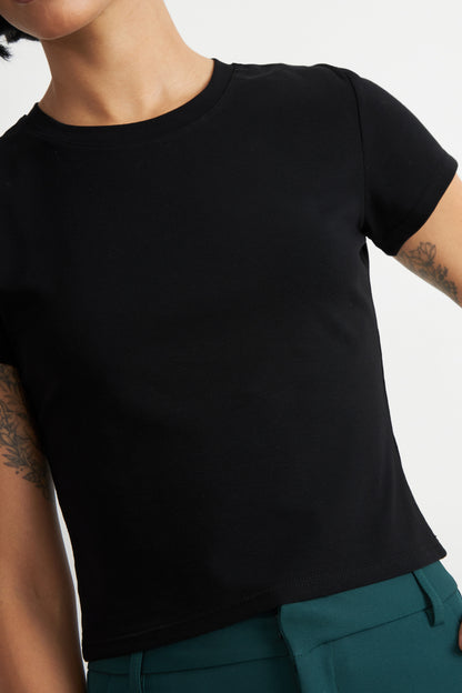 Polera Manga Corta Básica Negro