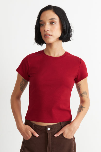 Polera Manga Corta Básica Rojo