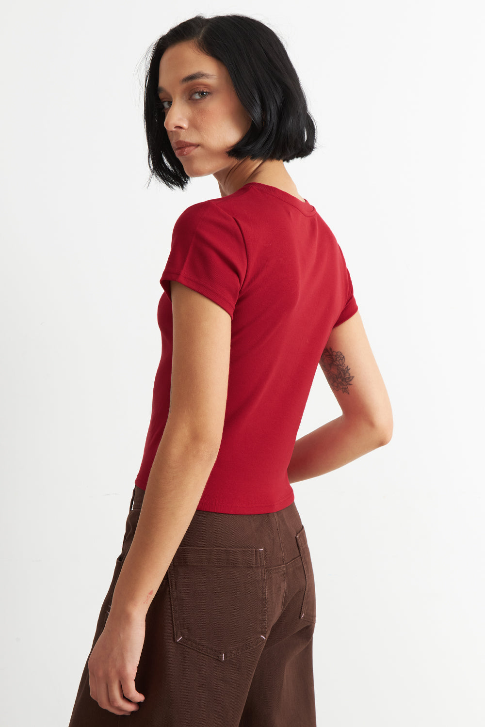 Polera Manga Corta Básica Rojo