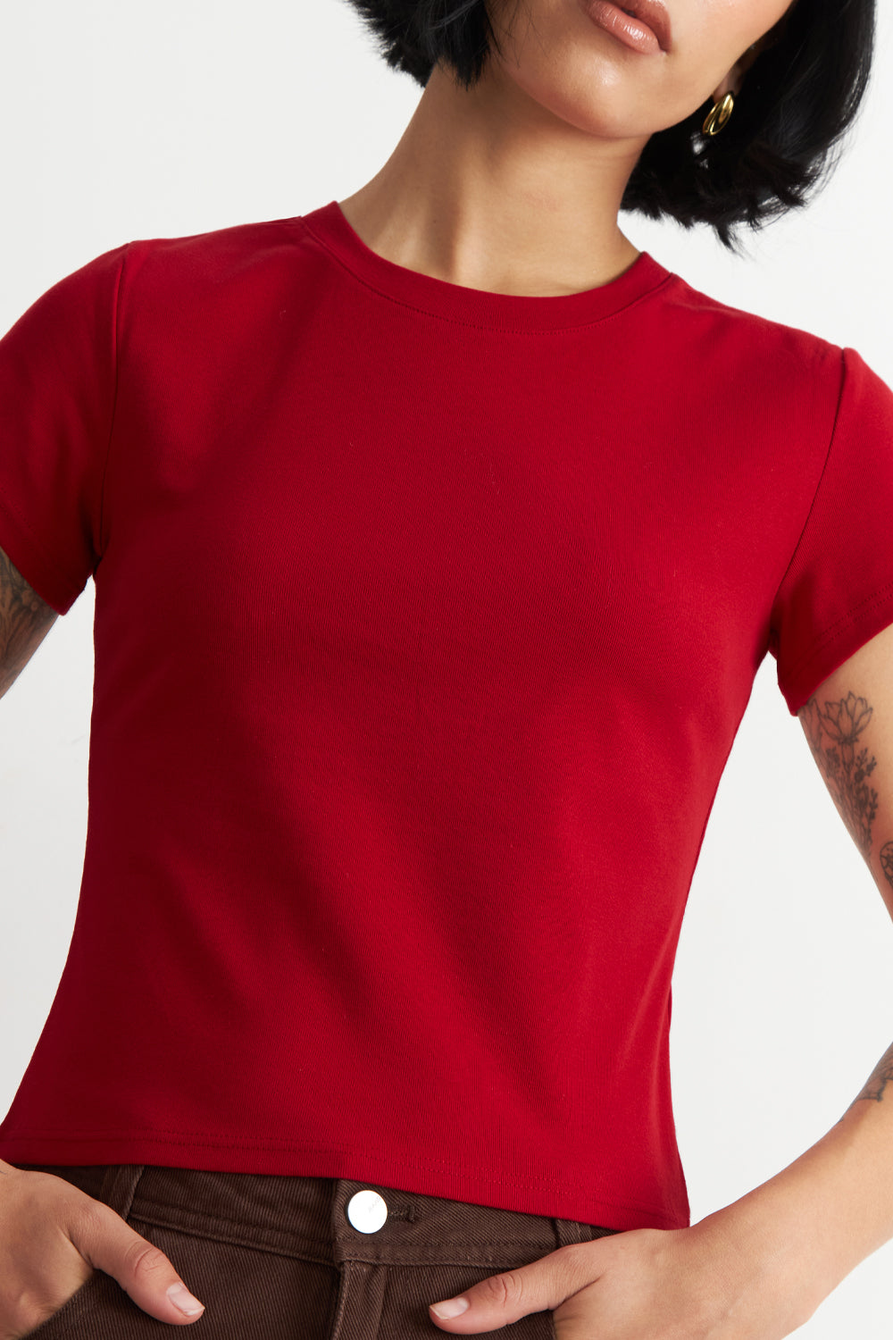 Polera Manga Corta Básica Rojo