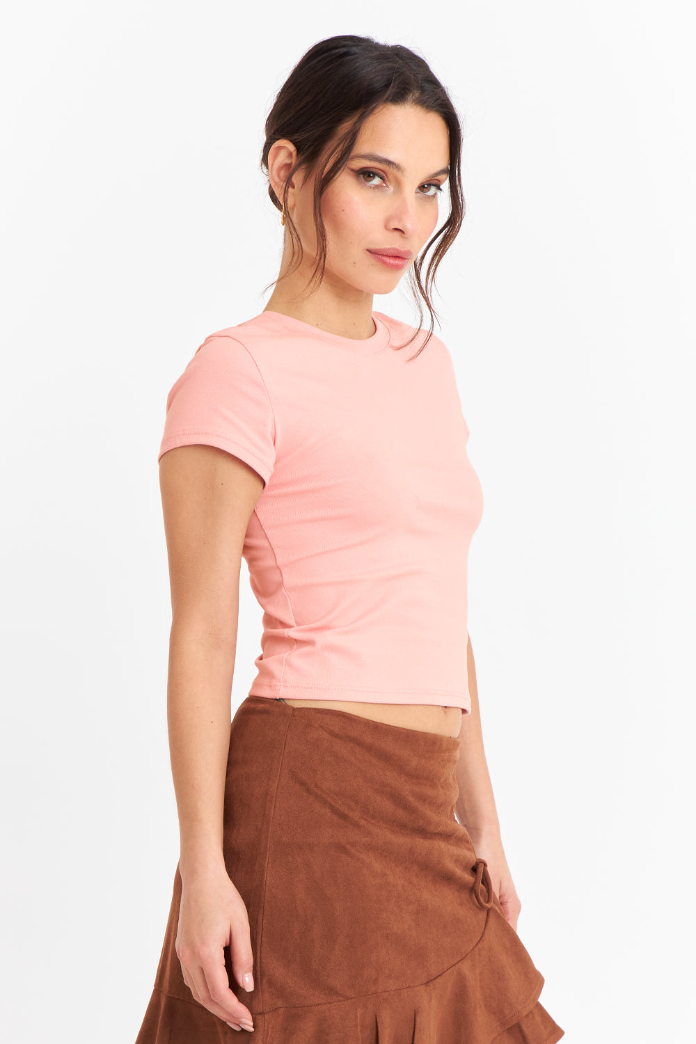 Polera Manga Corta Básica Rosado