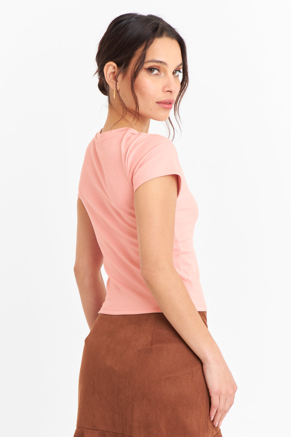 Polera Manga Corta Básica Rosado
