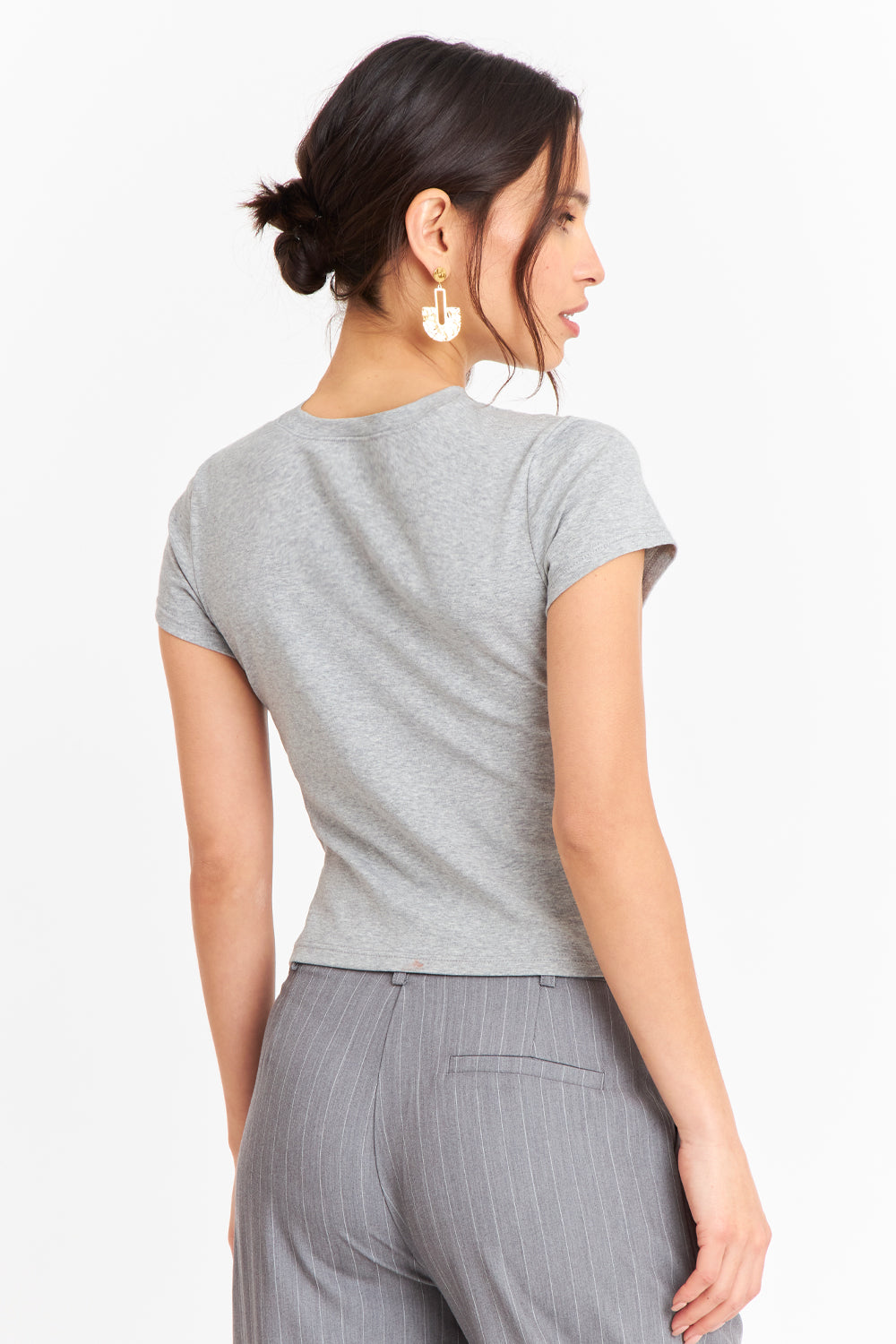 Polera Manga Corta Básica Gris