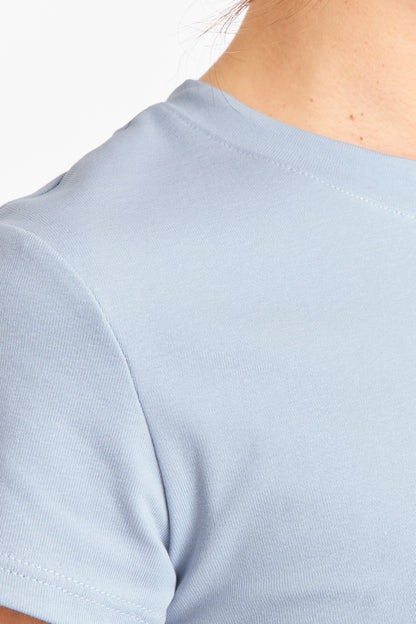 Polera Manga Corta Básica Celeste