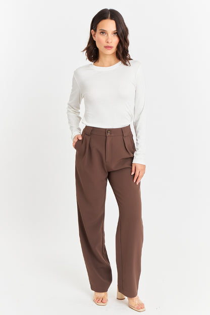 Polera Manga Larga Cuello Redondo Blanca