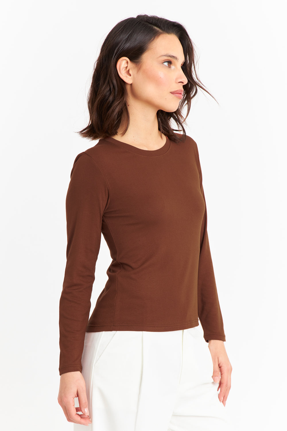 Polera Manga Larga Cuello Redondo Óxido