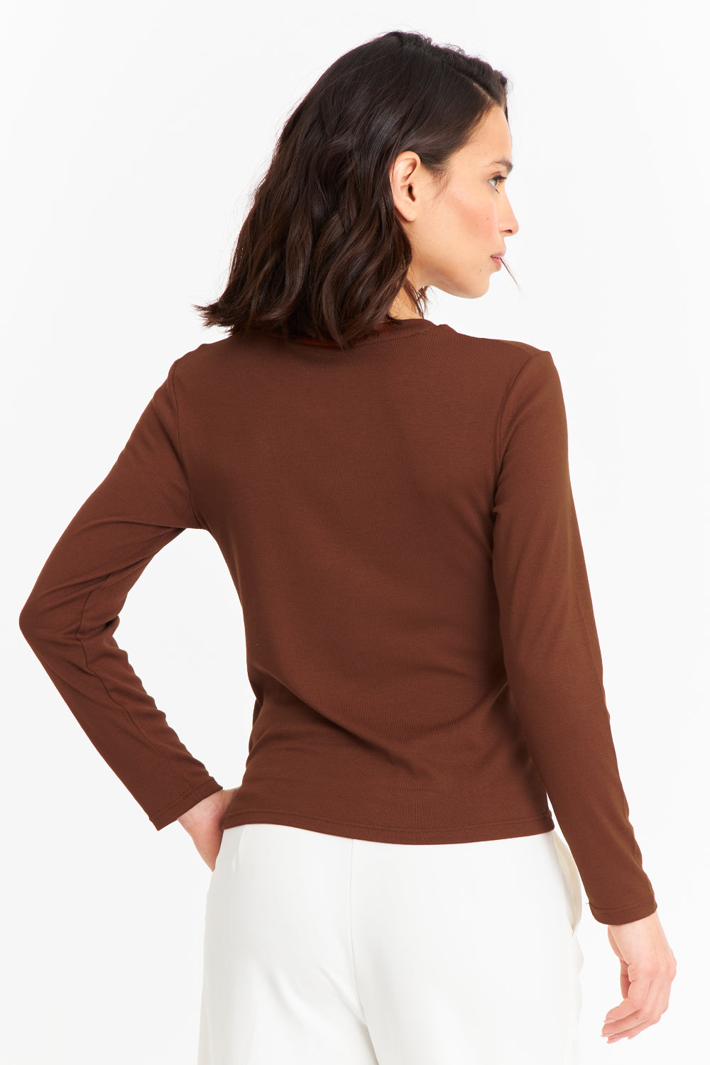 Polera Manga Larga Cuello Redondo Óxido