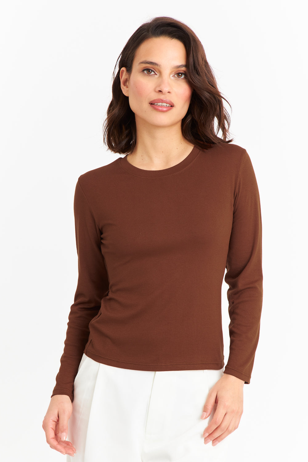 Polera Manga Larga Cuello Redondo Óxido