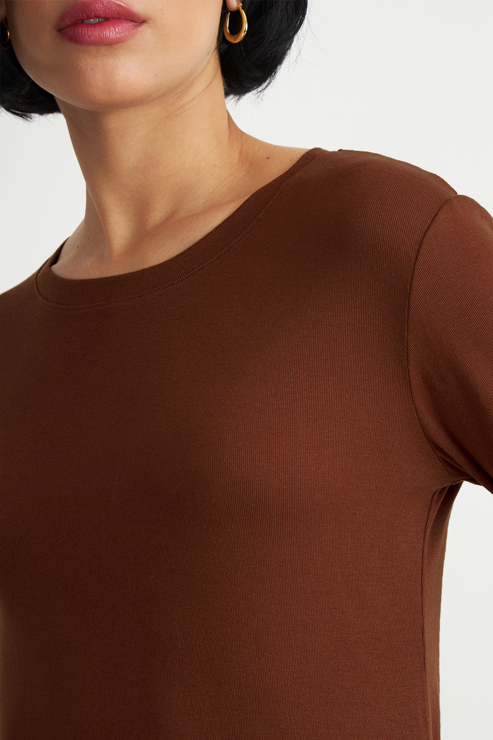 Polera Manga Larga Cuello Redondo Óxido