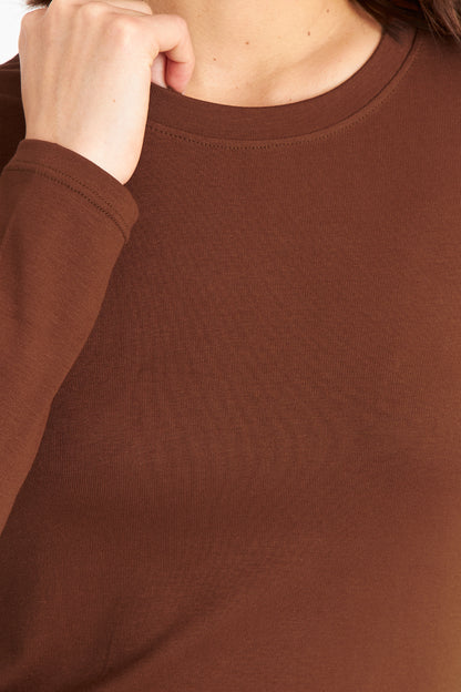 Polera Manga Larga Cuello Redondo Óxido