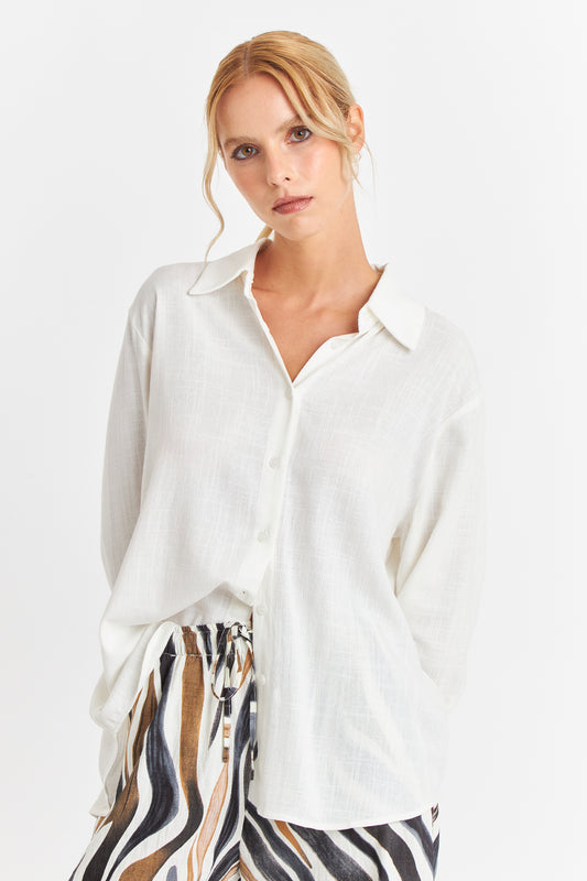 Camisa Botonera Espalda Blanco