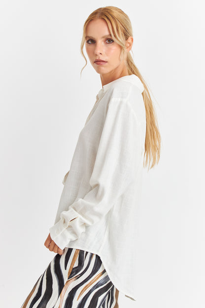 Camisa Botonera Espalda Blanco