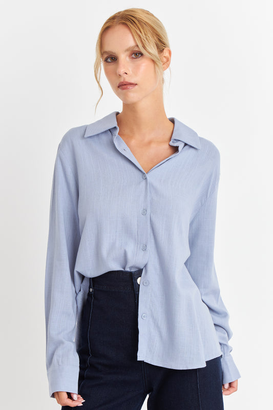 Camisa Botonera Espalda Celeste