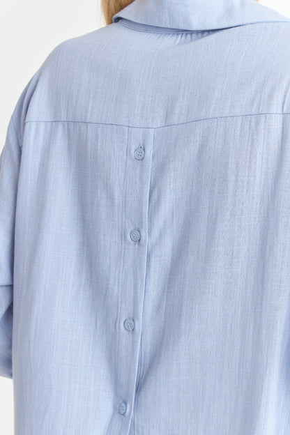 Camisa Botonera Espalda Celeste
