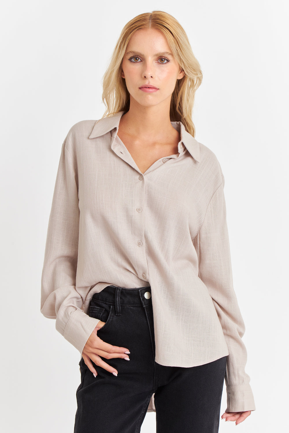 Camisa Botonera Espalda Khaki