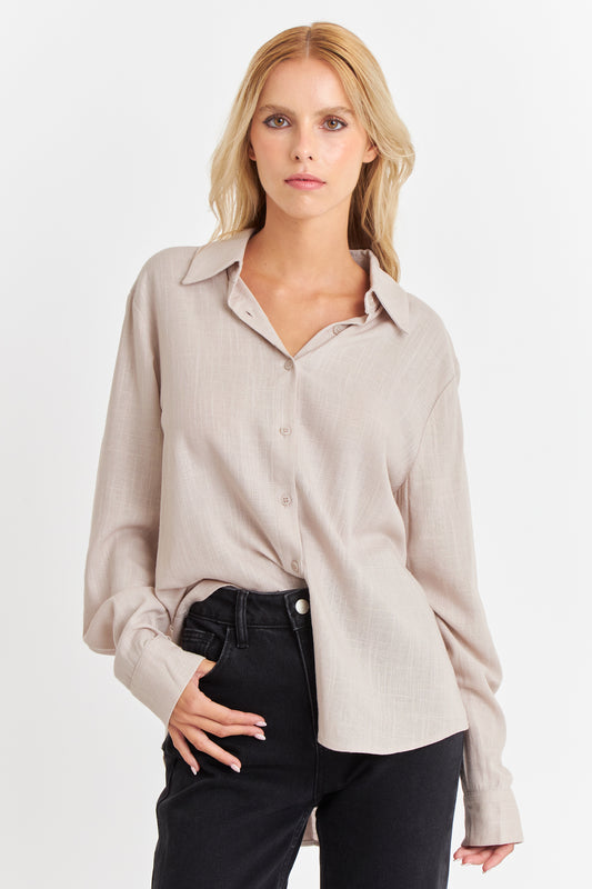Camisa Botonera Espalda Khaki