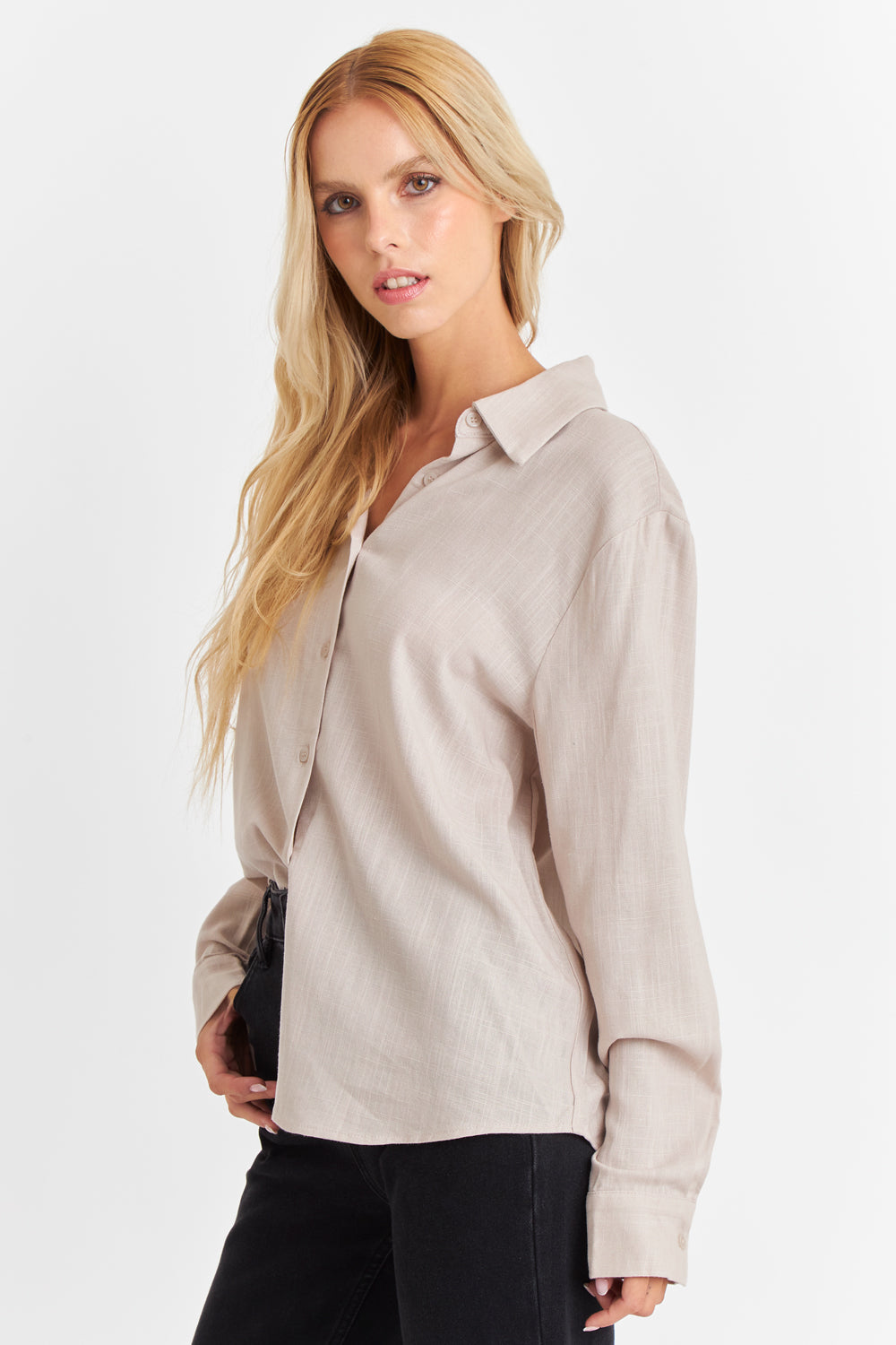 Camisa Botonera Espalda Khaki