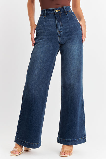 Jeans Pierna Wide Leg Azul