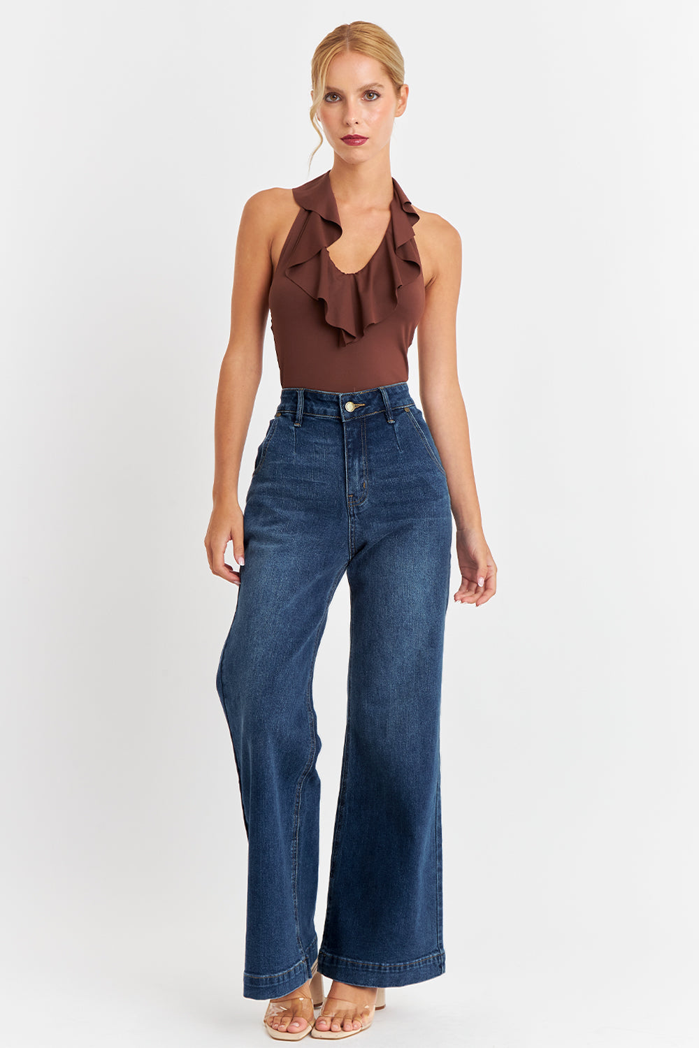 Jeans Pierna Wide Leg Azul