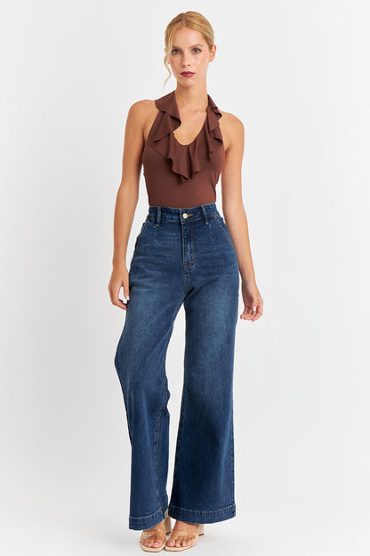 Jeans Pierna Wide Leg Azul