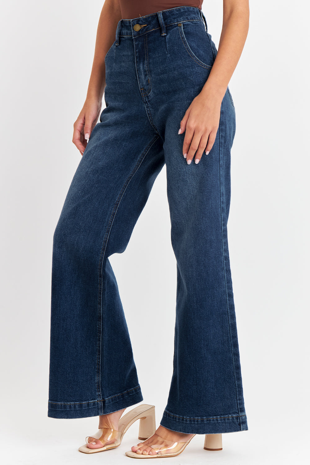 Jeans Pierna Wide Leg Azul