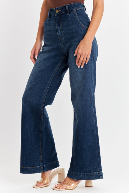 Jeans Pierna Wide Leg Azul
