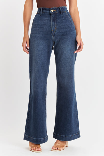 Jeans Pierna Wide Leg Azul