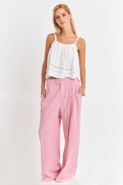 Polera Blanca Detalle de Encaje