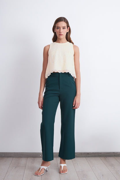 Blusa Encaje Detalle Lentejuelas Blanco
