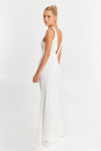 Vestido Encaje Sirena Blanco