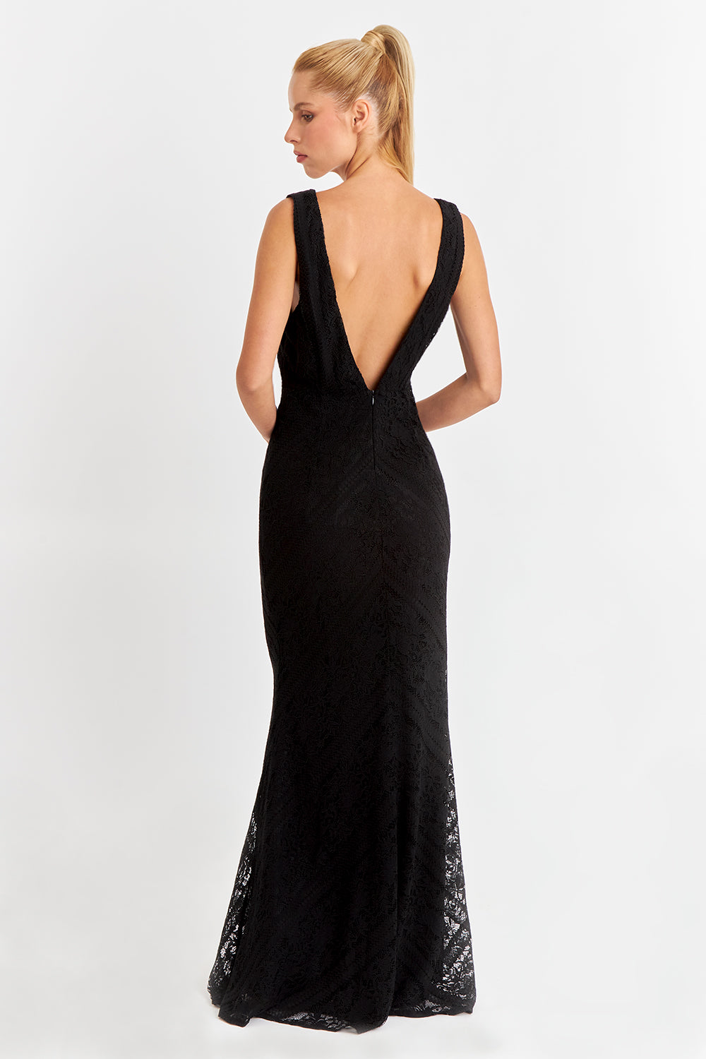 Vestido Encaje Sirena Negro