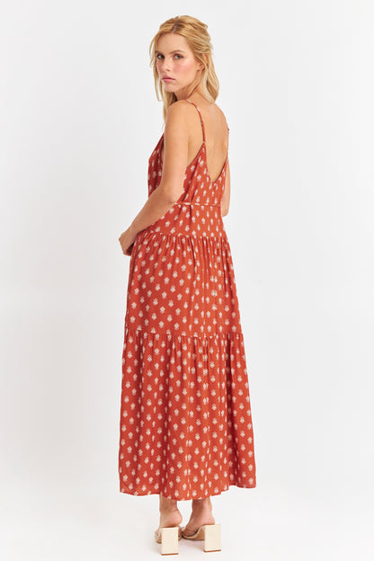 Vestido Estampado Minimalista Naranja