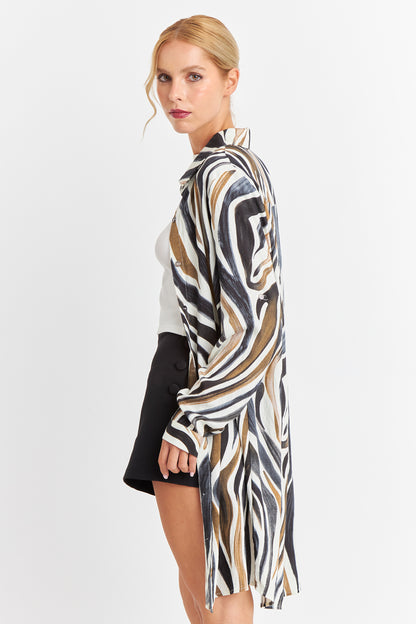 Vestido Tipo Camisero Zebra Café