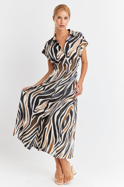 Vestido Camisero Cebra Café