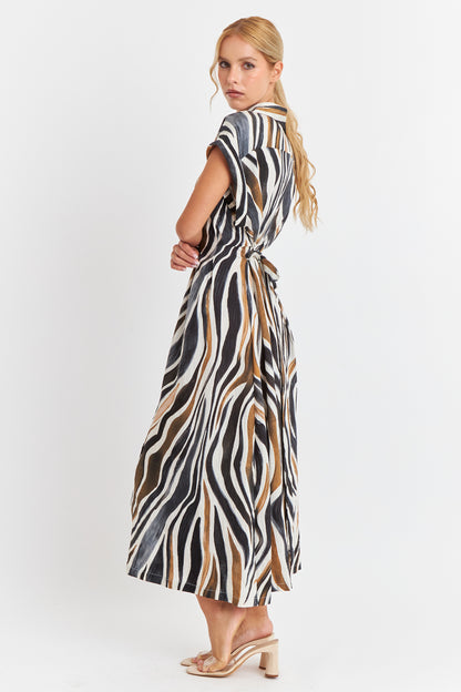 Vestido Camisero Cebra Café