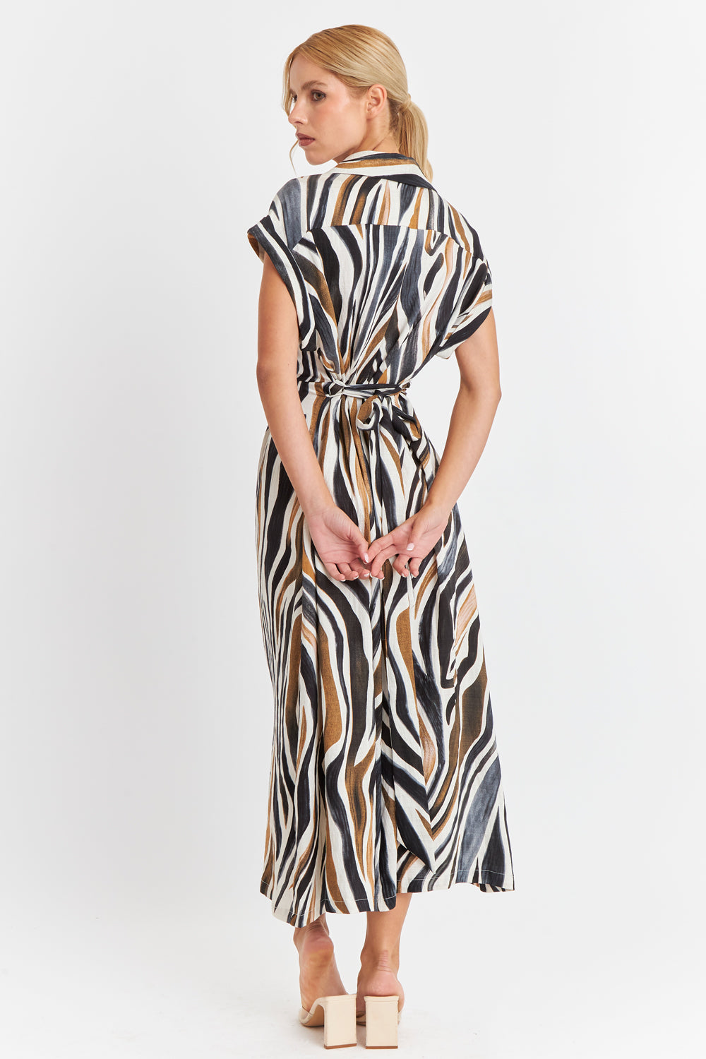 Vestido Camisero Cebra Café