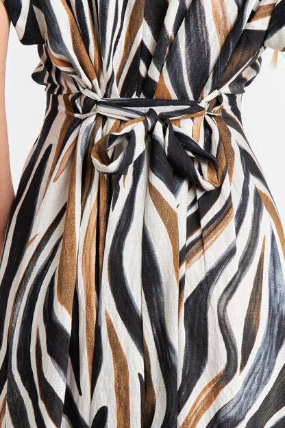 Vestido Camisero Cebra Café