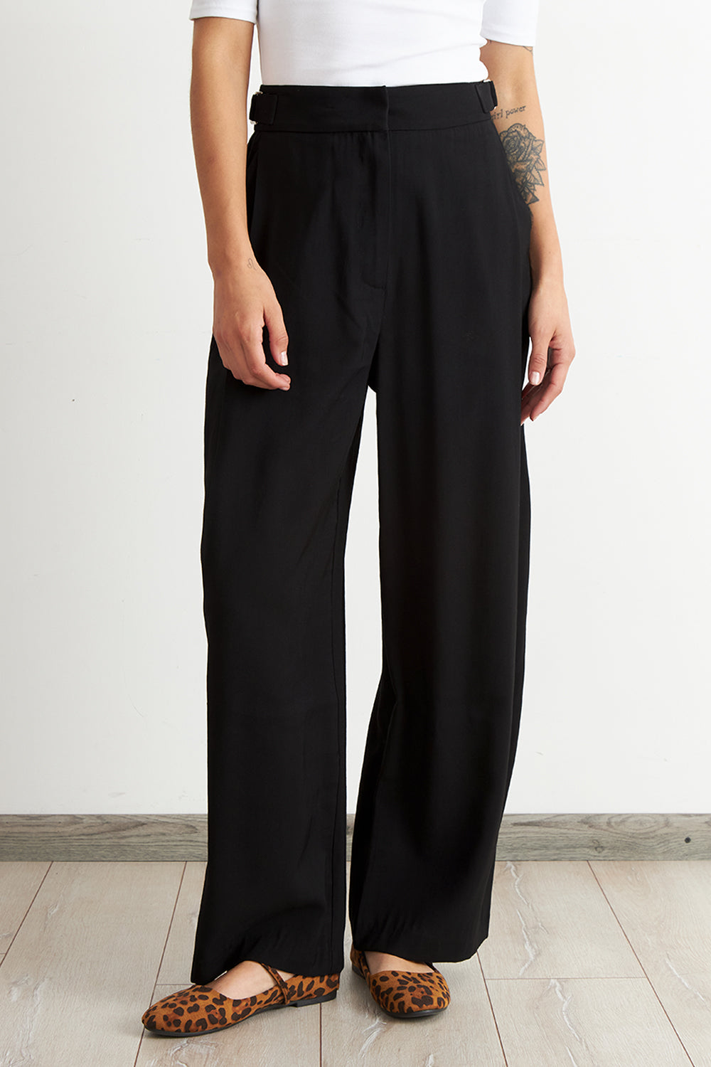 Pantalón Estilo Japonés Pierna Ancha Negro