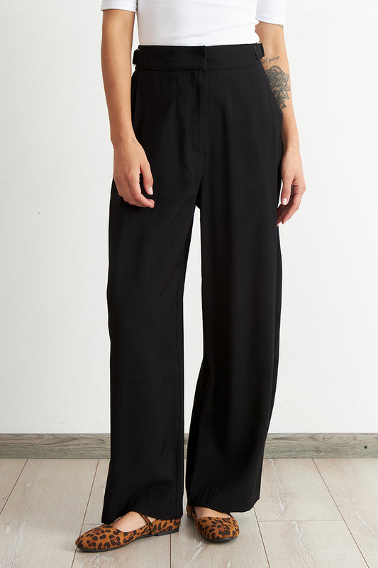 Pantalón Estilo Japonés Pierna Ancha Negro