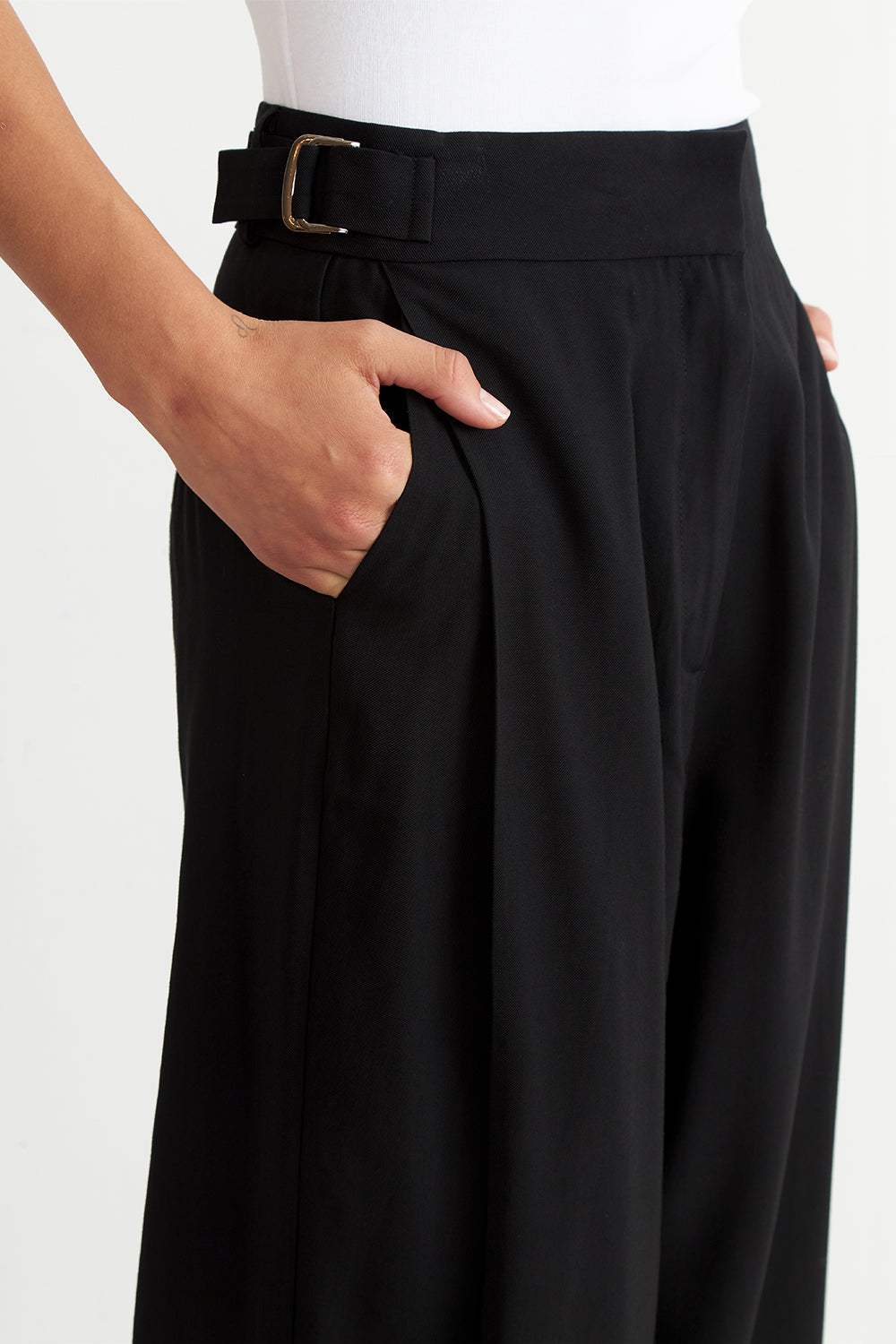 Pantalón Estilo Japonés Pierna Ancha Negro