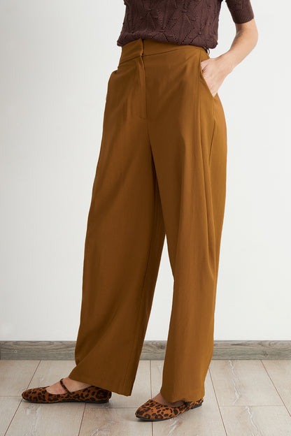 Pantalón Estilo Japonés Pierna Ancha Café