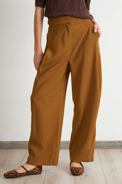 Pantalón Estilo Japonés Pierna Ancha Café