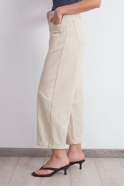 Jeans Corte Barrel Blanco